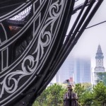 USS Constitution And the Custom House Tower in Boston, MA
